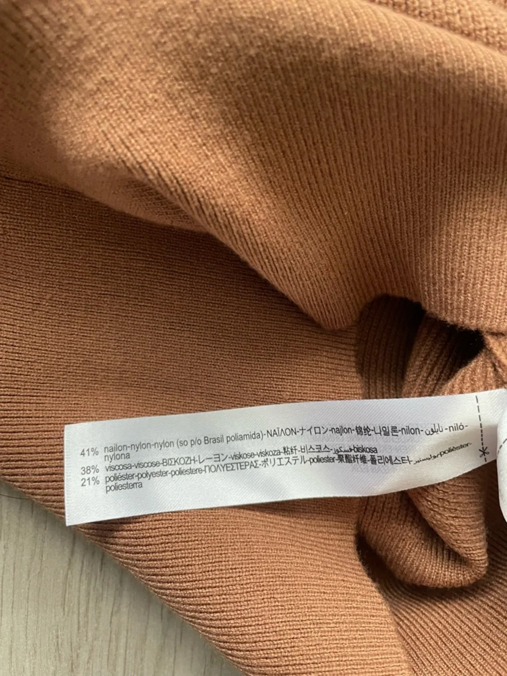 DONATED - DON’T BUY Zara ruffle knit, cognac with beige ruffle, very stretchy, M - Picture 11 of 13